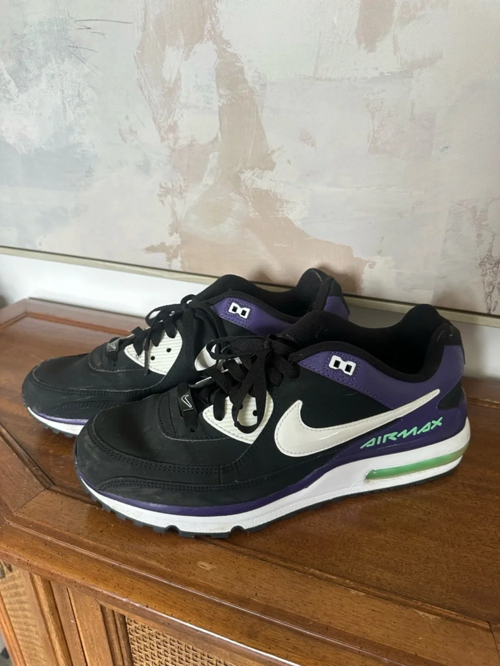 Nike Air Max Black Purple Green Sneakers Size 11 GUC